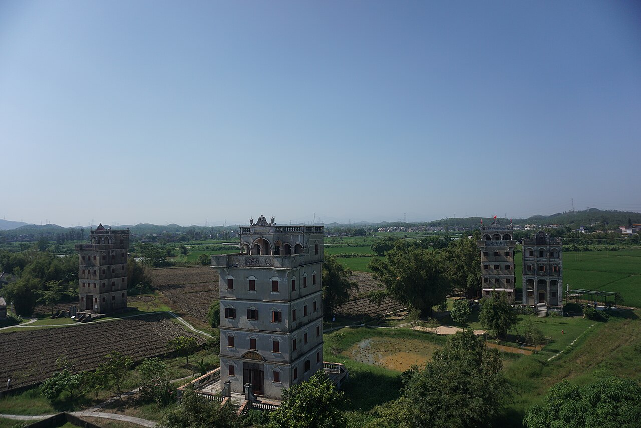 UNESCO Kaiping Diaolou fortified watchtowers in Zili Village near Guangzhou